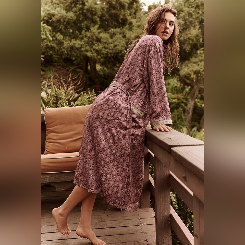 NWT FP Intimately Oasis House Robe- Raisin Combo- M/L - Picture 4 of 8